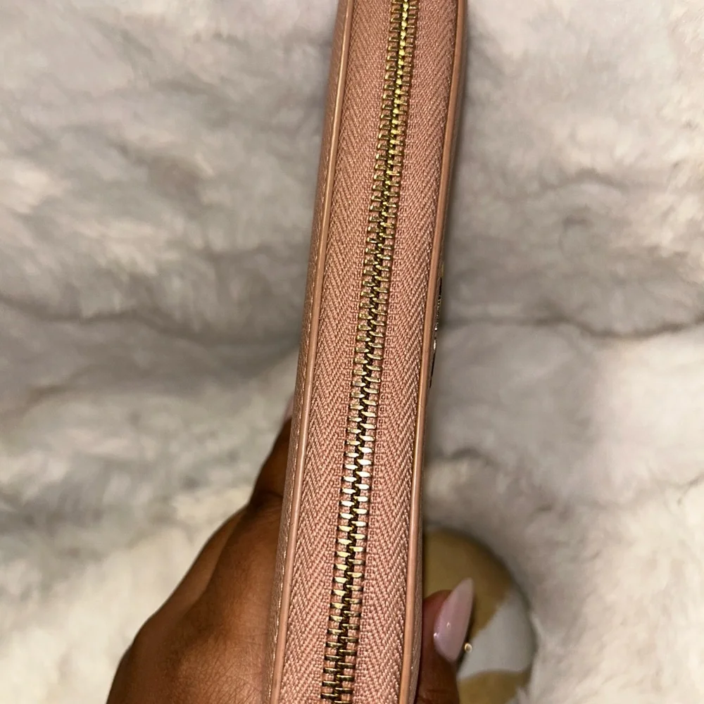 Christian Dior Blush Pink‎ Grained Leather Zippy Wallet